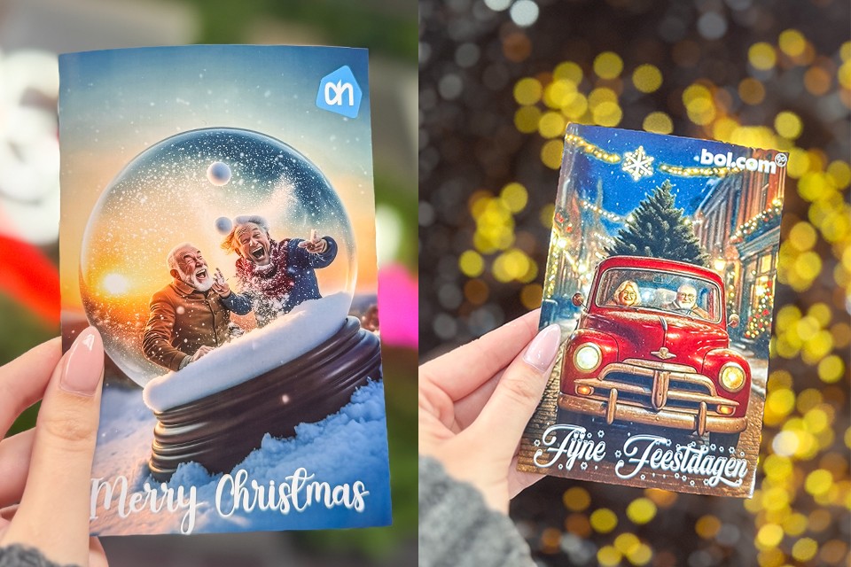 diverse photobooth's in AI kerstmis thema