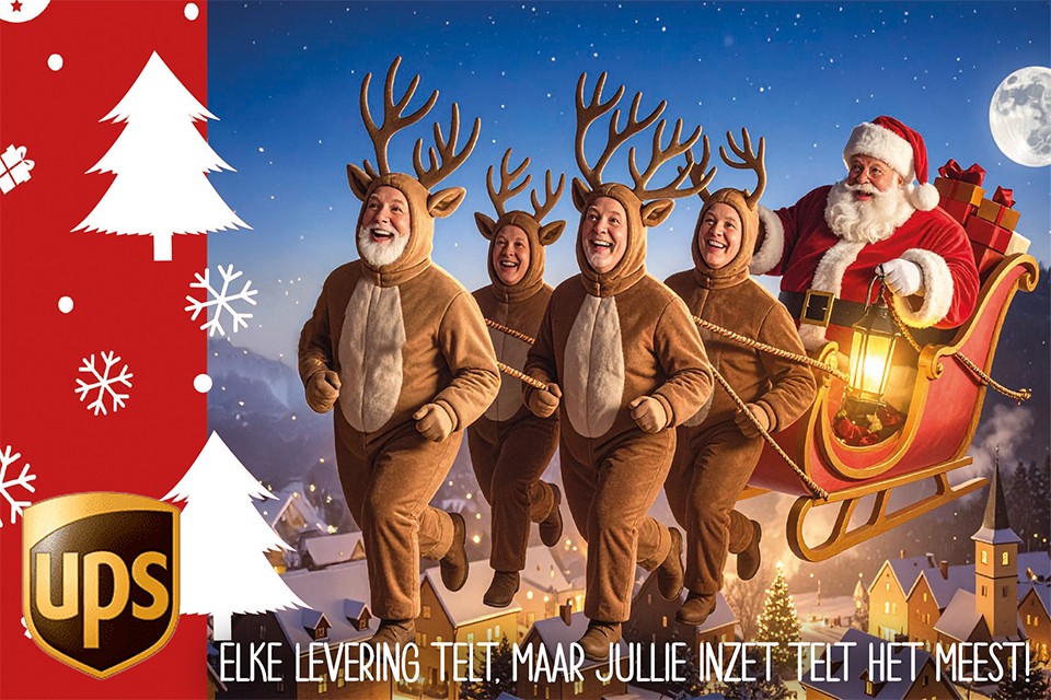 Een photobooth met rendieren en de kerstman